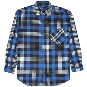 Okay Checkered Flannel Shirt Blue Black Beige