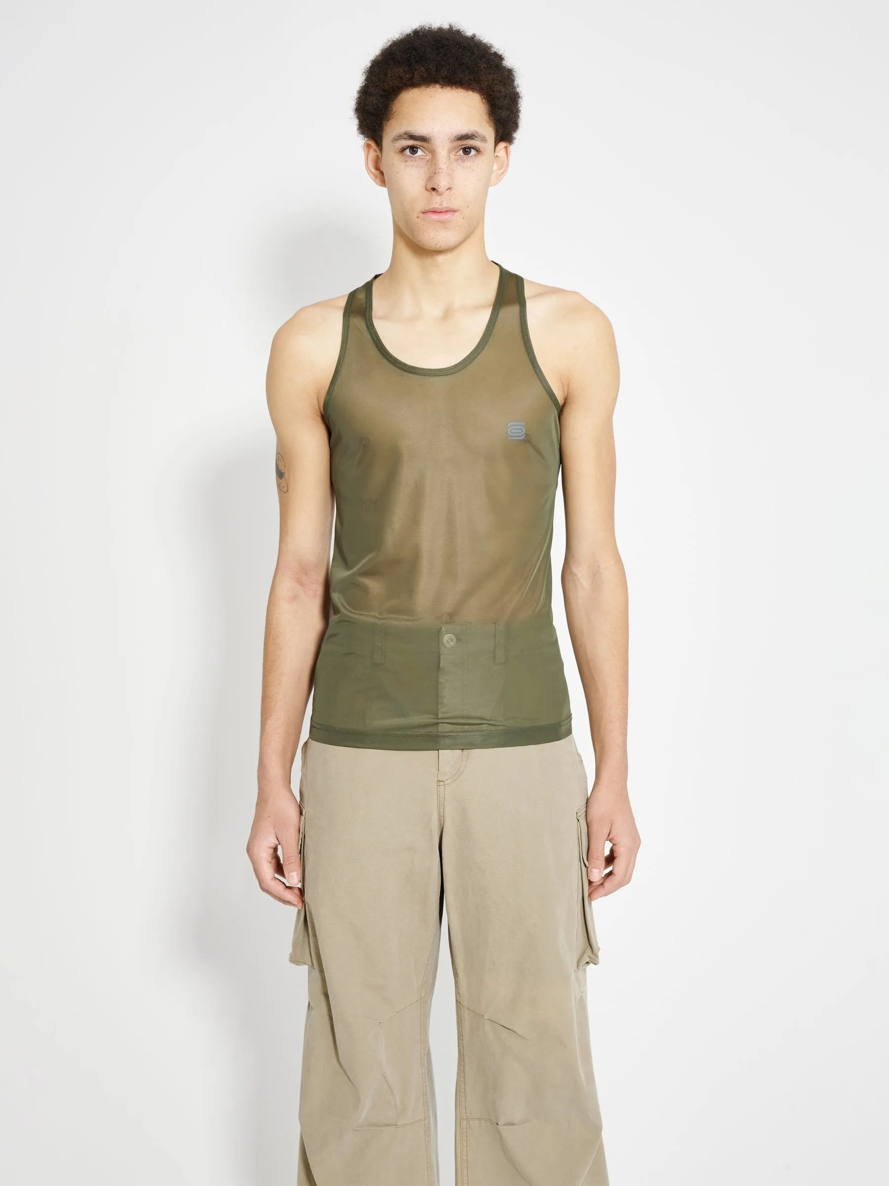 Olly Shinder Sheer Racerback Vest Green