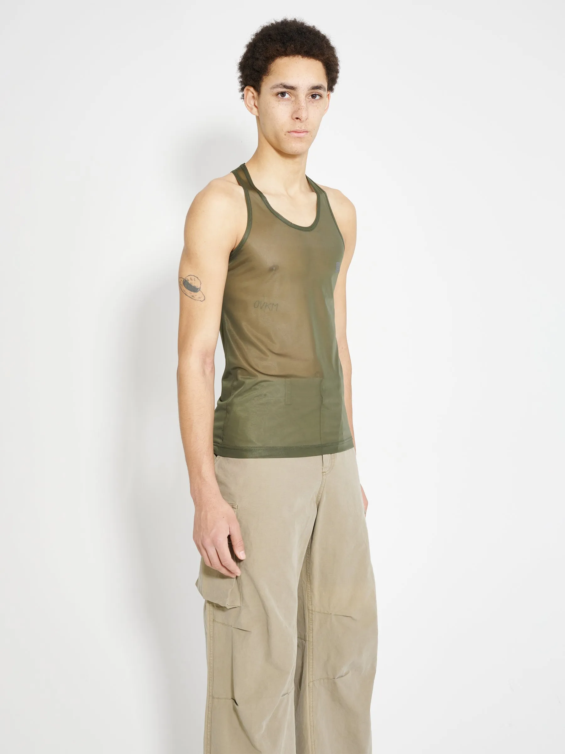 Olly Shinder Sheer Racerback Vest Green