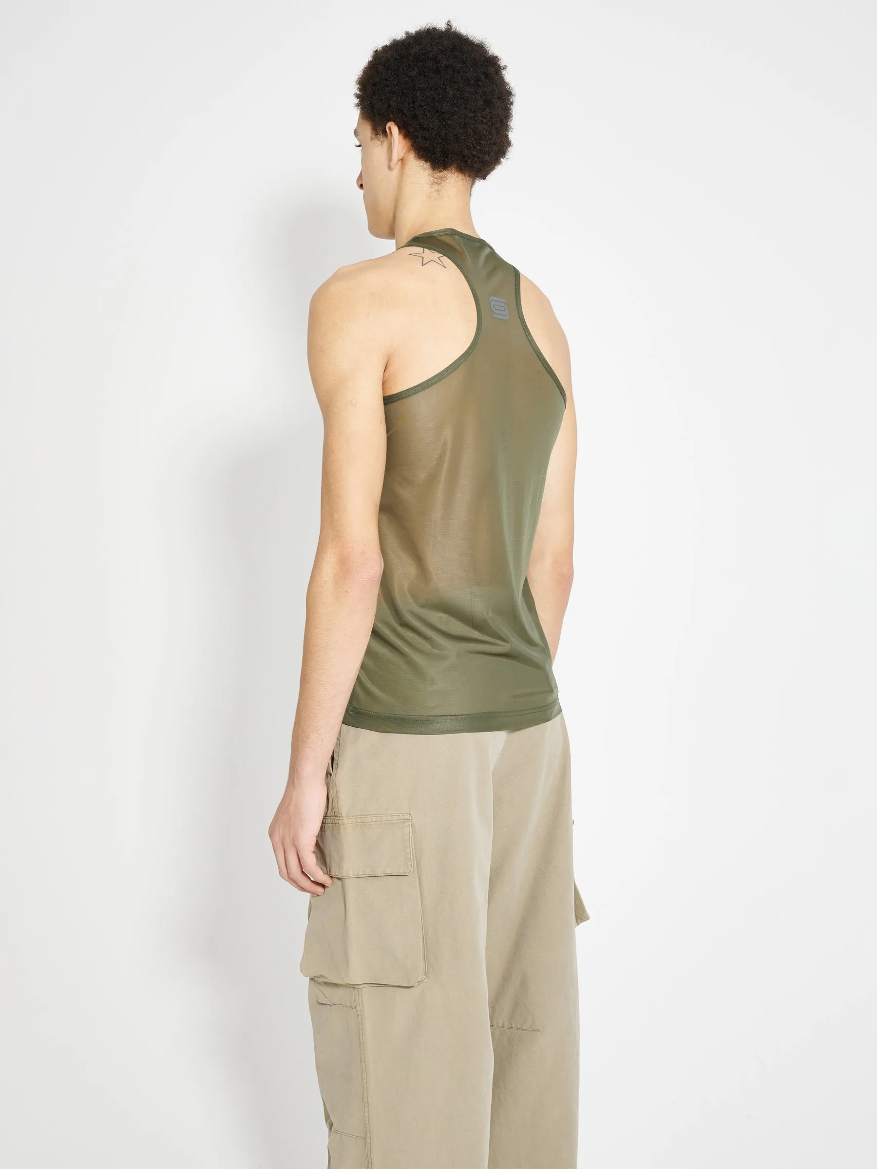 Olly Shinder Sheer Racerback Vest Green