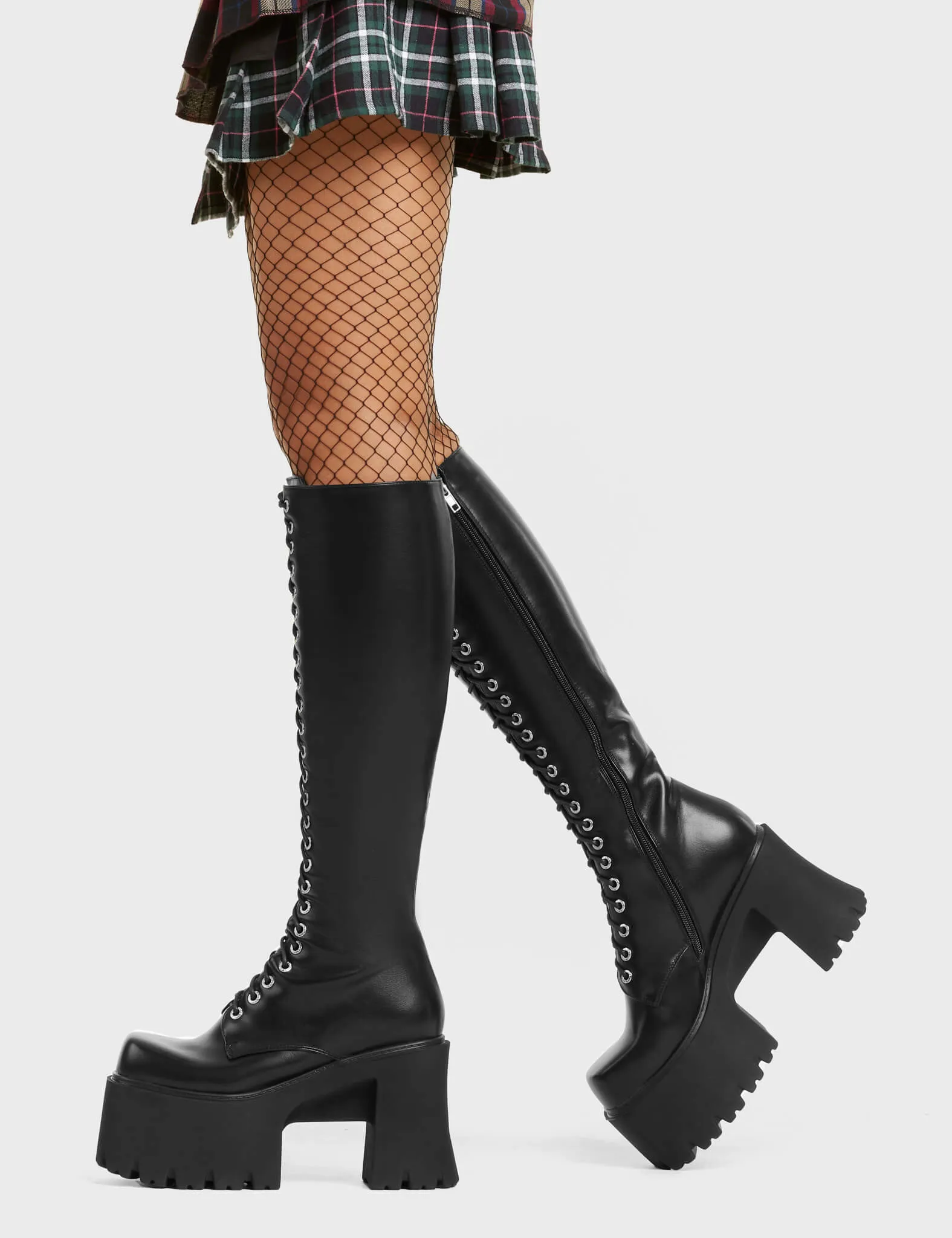 On Ropes Chunky Platform Knee High Boots