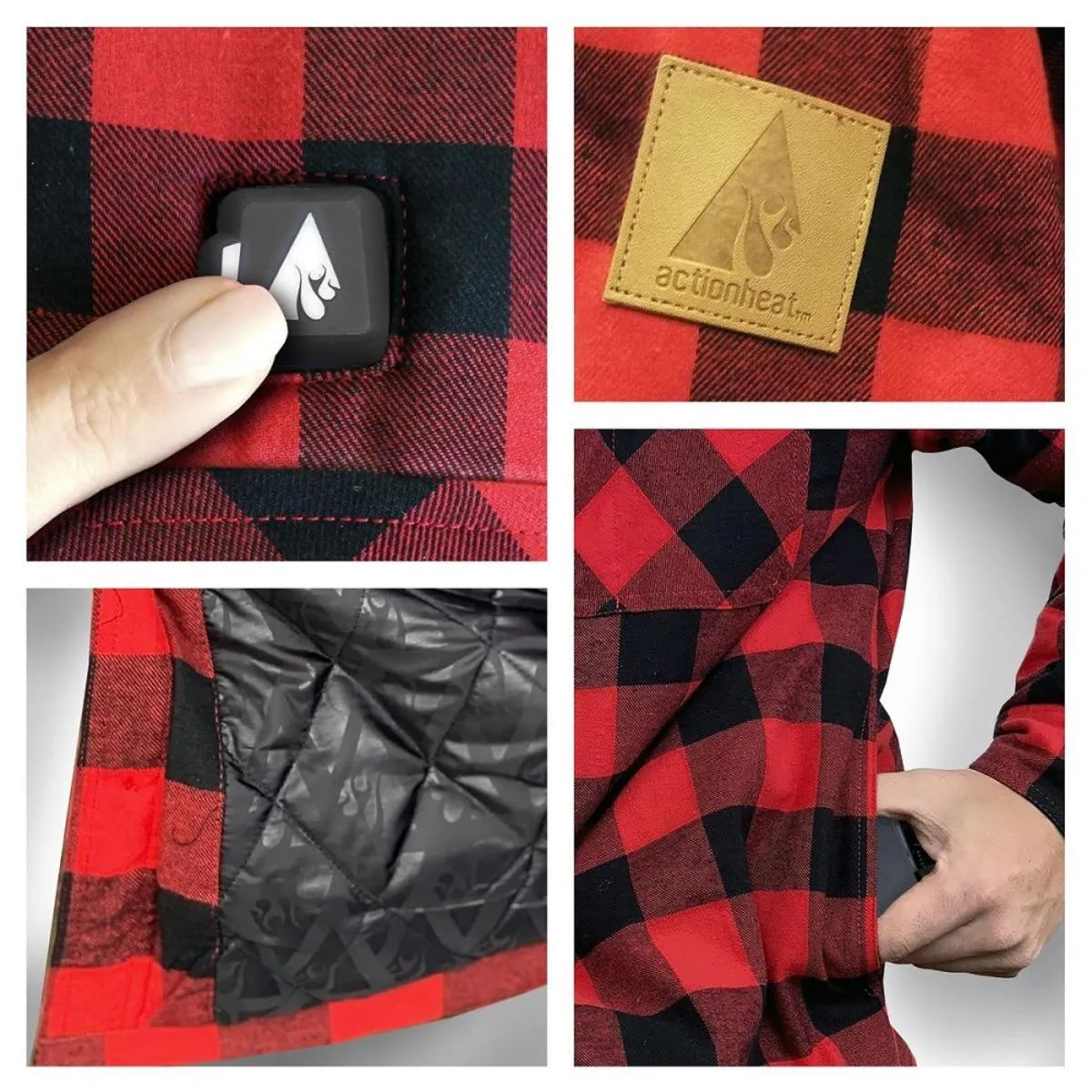 Open Box ActionHeat 5V Battery Heated Flannel Shirt