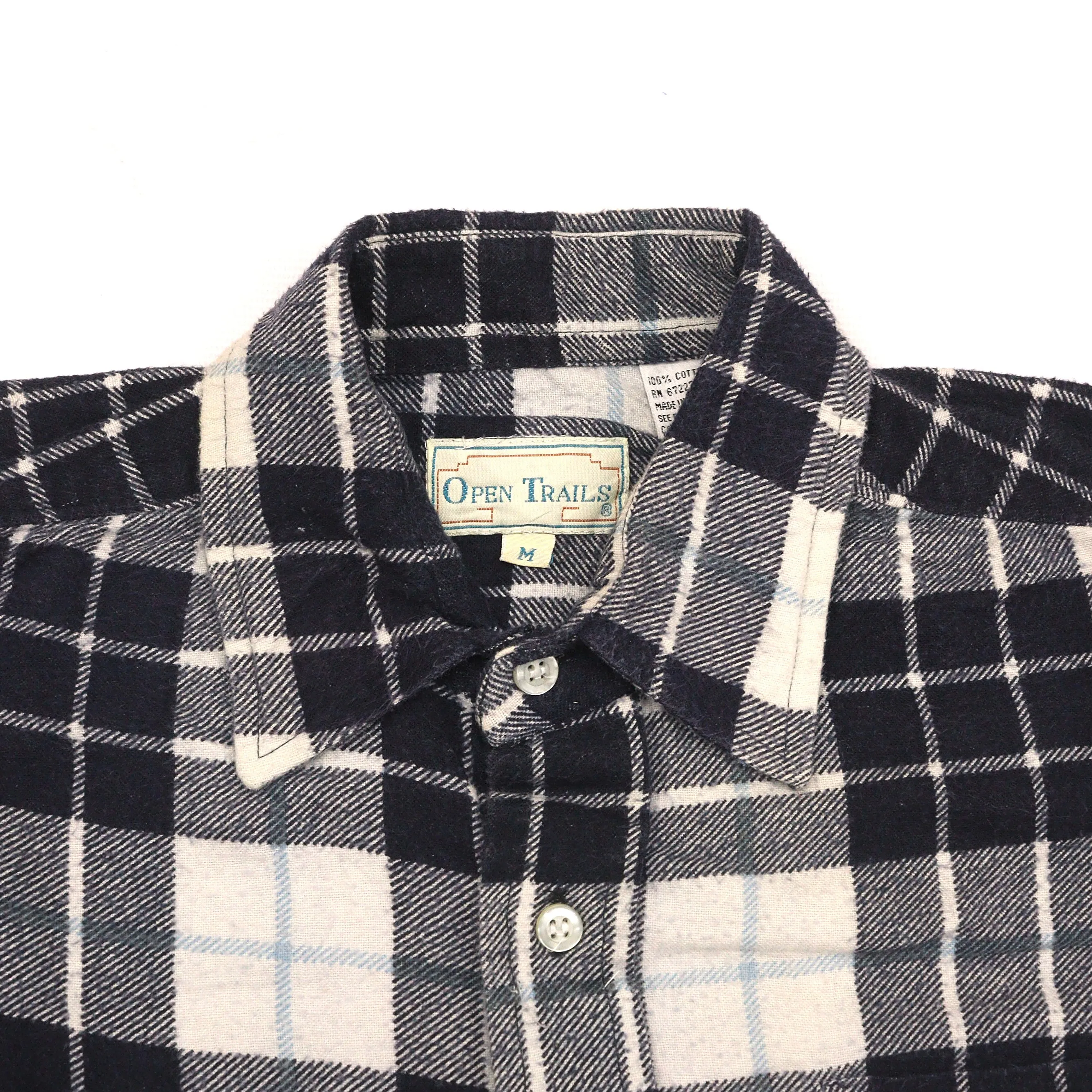 Open Trails Checkered Flannel Shirt Black Beige