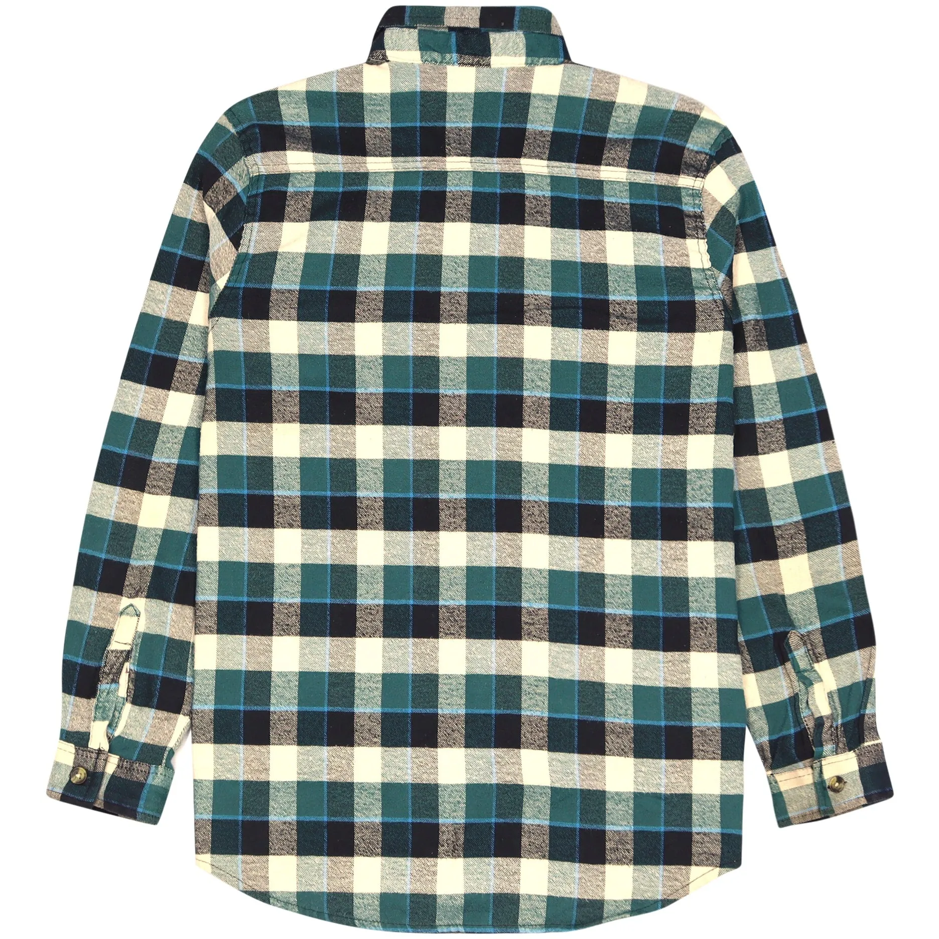 Open Trails Checkered Flannel Shirt Green Beige