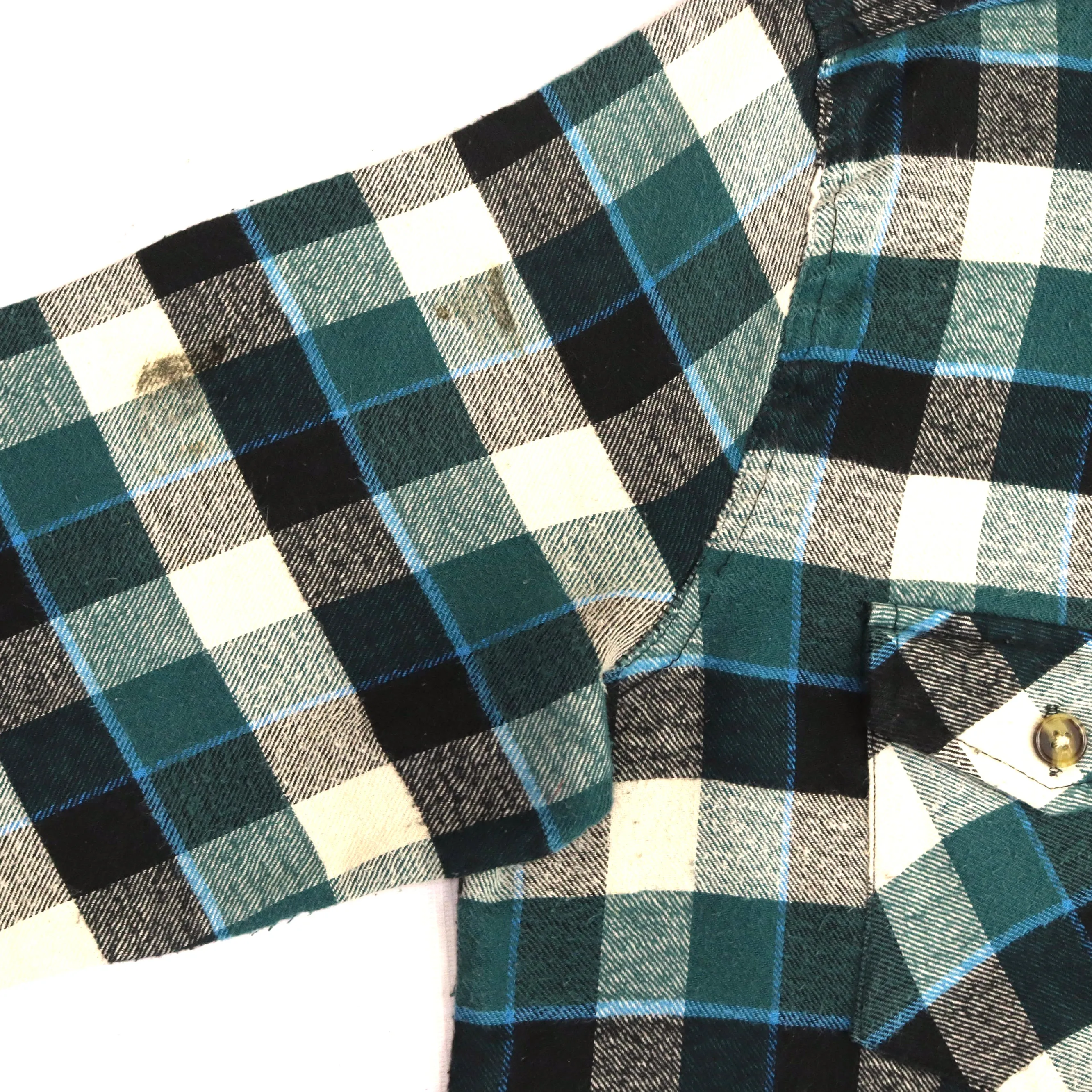 Open Trails Checkered Flannel Shirt Green Beige