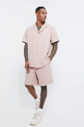 Oversized Revere Shirt And Basketball Short Set