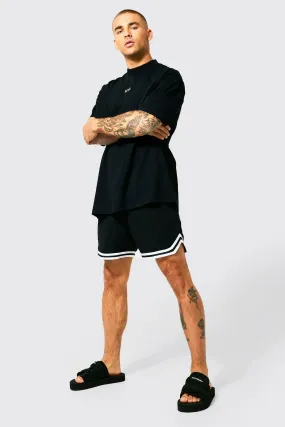 Oversized T-shirt And Basketball Swim Short