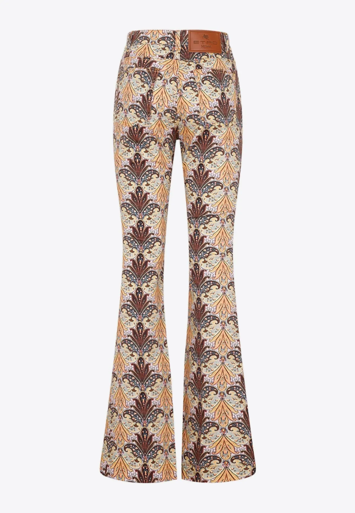 Paisley-Print Flared Jeans