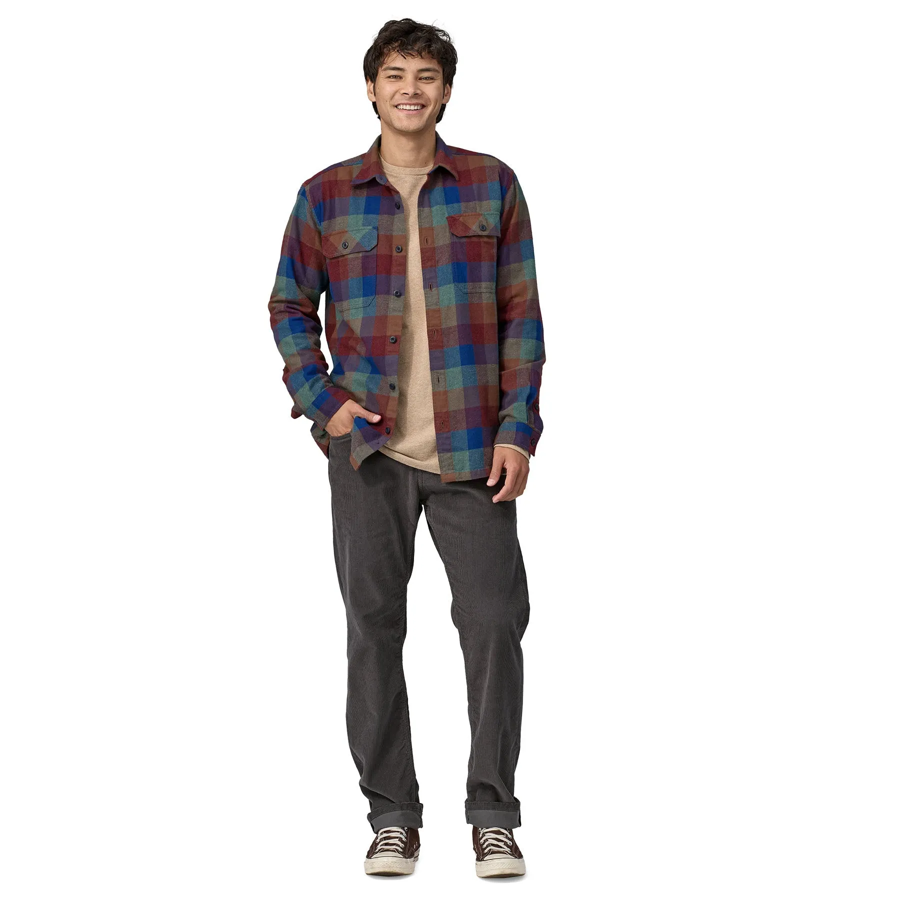 Patagonia Men's Long-Sleeved Organic Cotton Midweight Fjord Flannel Shirt