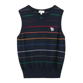 Paul Smith Junior Kids Boy Striped Wool Vest in Blueberry 5K18562-49