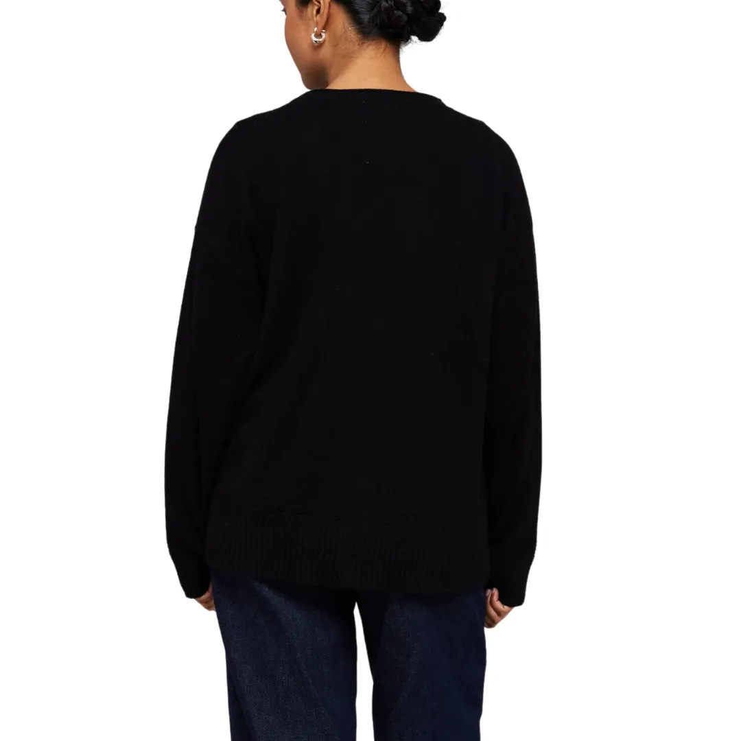 PENNY ROLL EDGE CARDIGAN BLACK