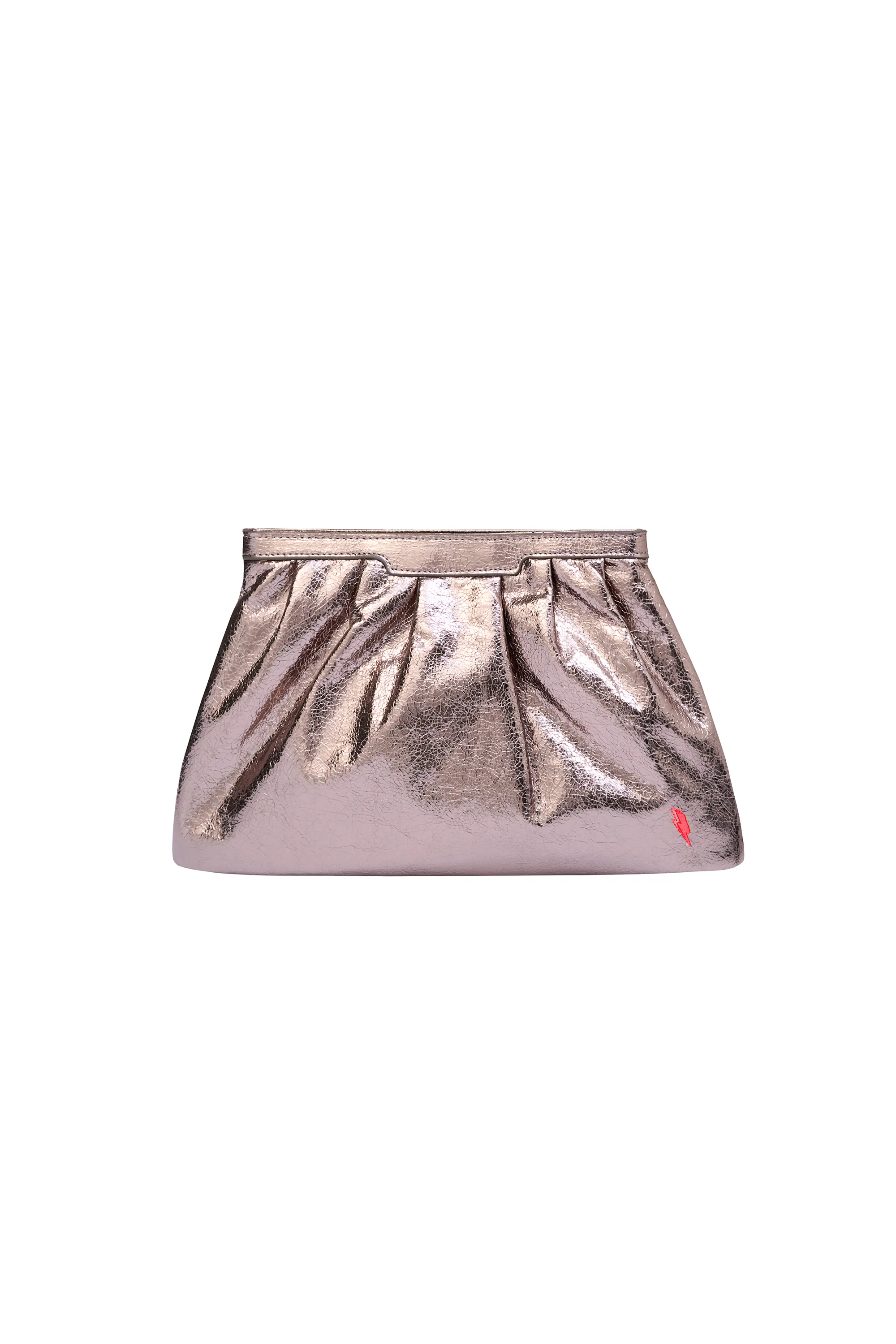 Pewter Metallic Clutch Bag