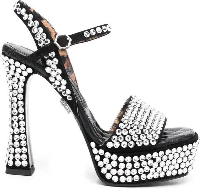 Philipp Plein Strass crystal-embellished 140mm sandals Black