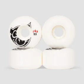 Pig Head Logo Natural Skateboard Wheels White 53mm