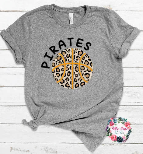 Pirates Basketball - Leopard Tee