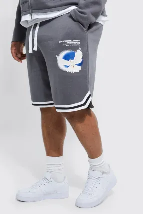 Plus Long Drawcord Graphic Basketball Short