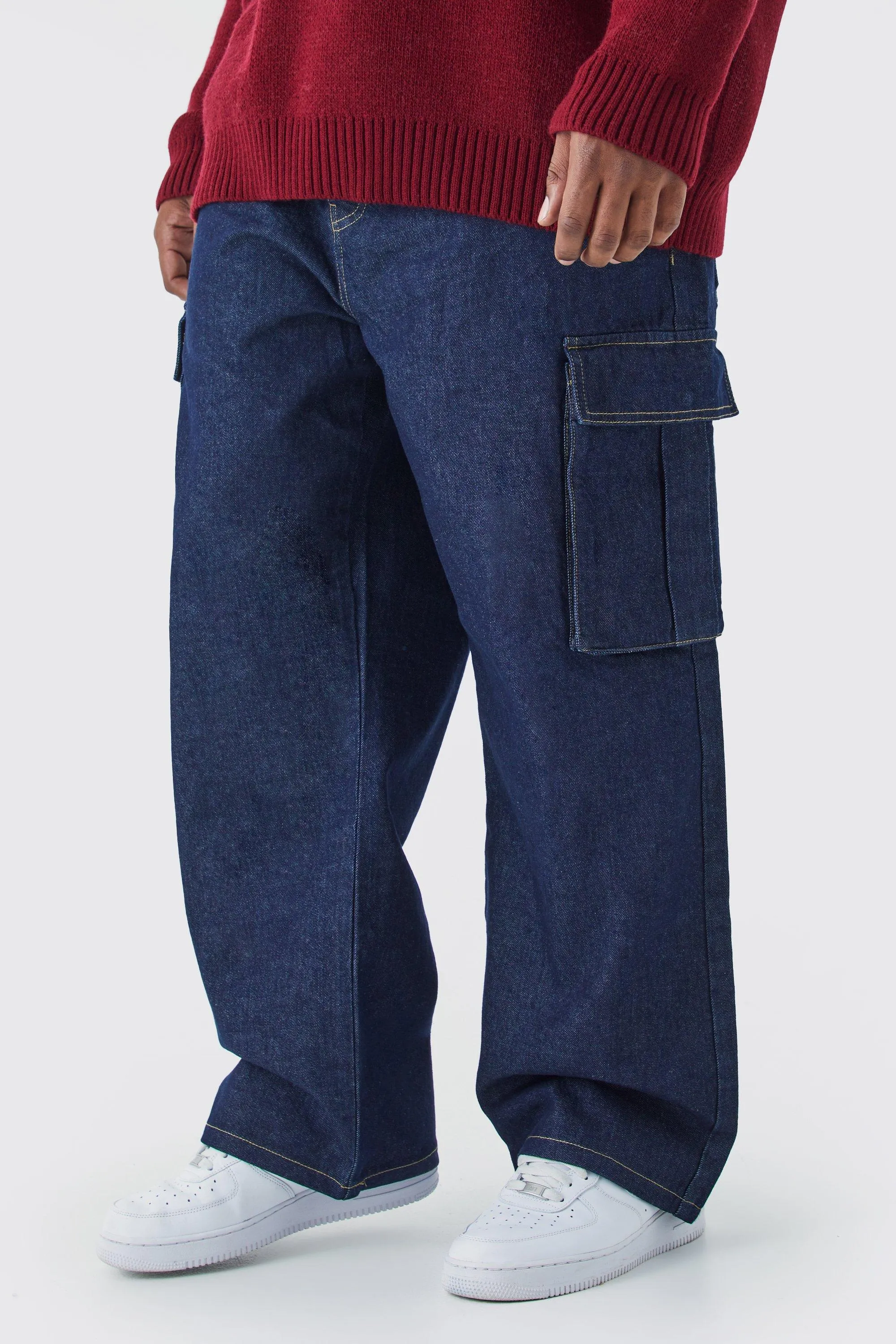 Plus Relaxed Rigid Cargo Jeans