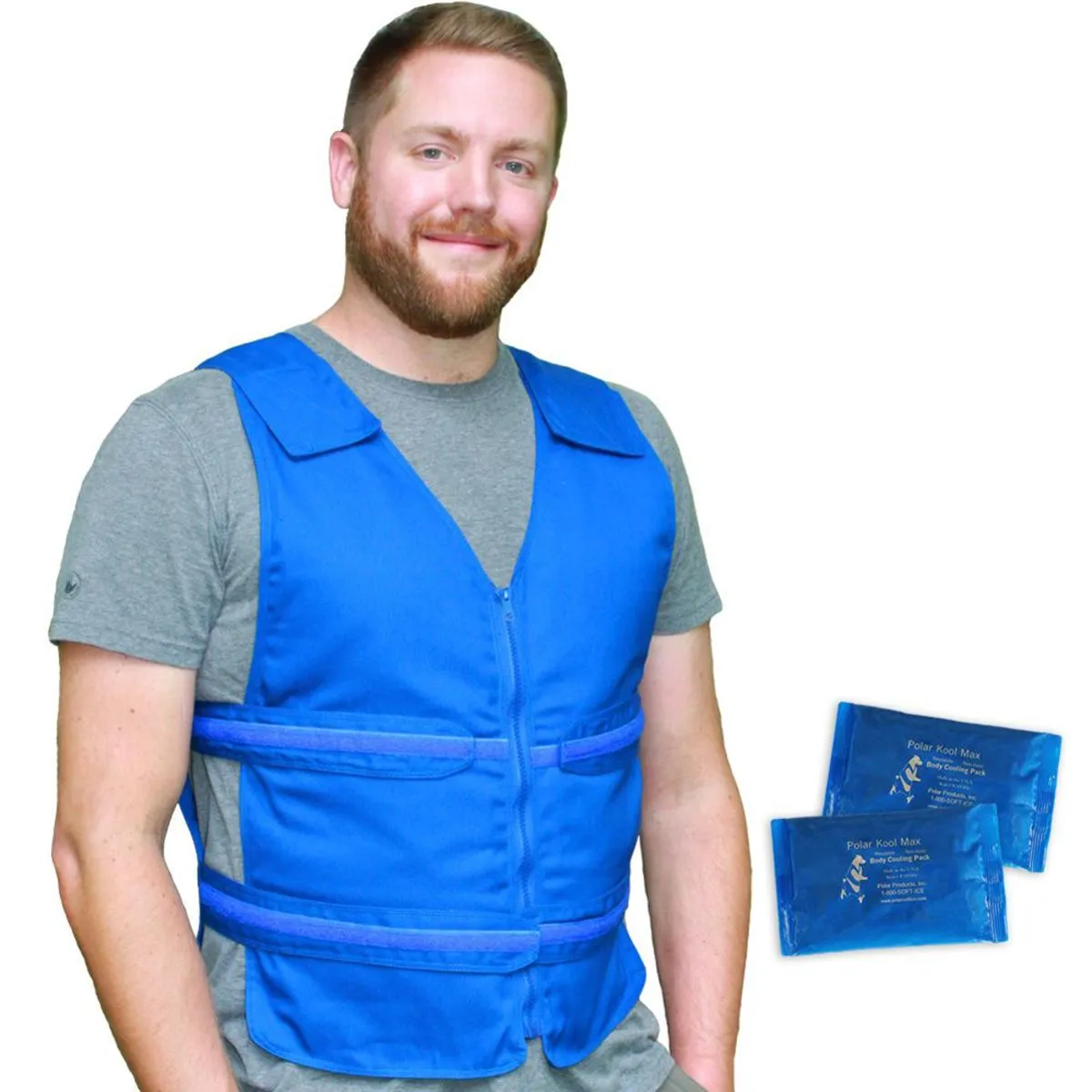 Polar Products Kool Max Adjustable Front Zipper Cooling Vest for Size M/L