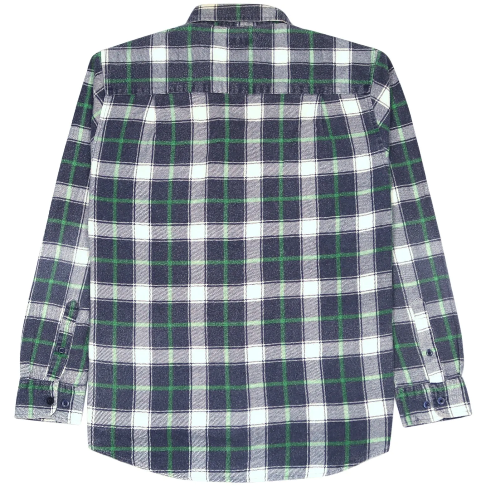 Portonova Checkered Flannel Shirt Navy Green