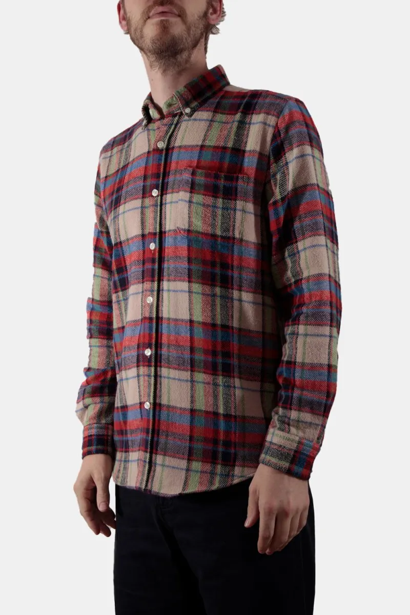 Portuguese Flannel Crush ESP Check Shirt (Red / Ecru)