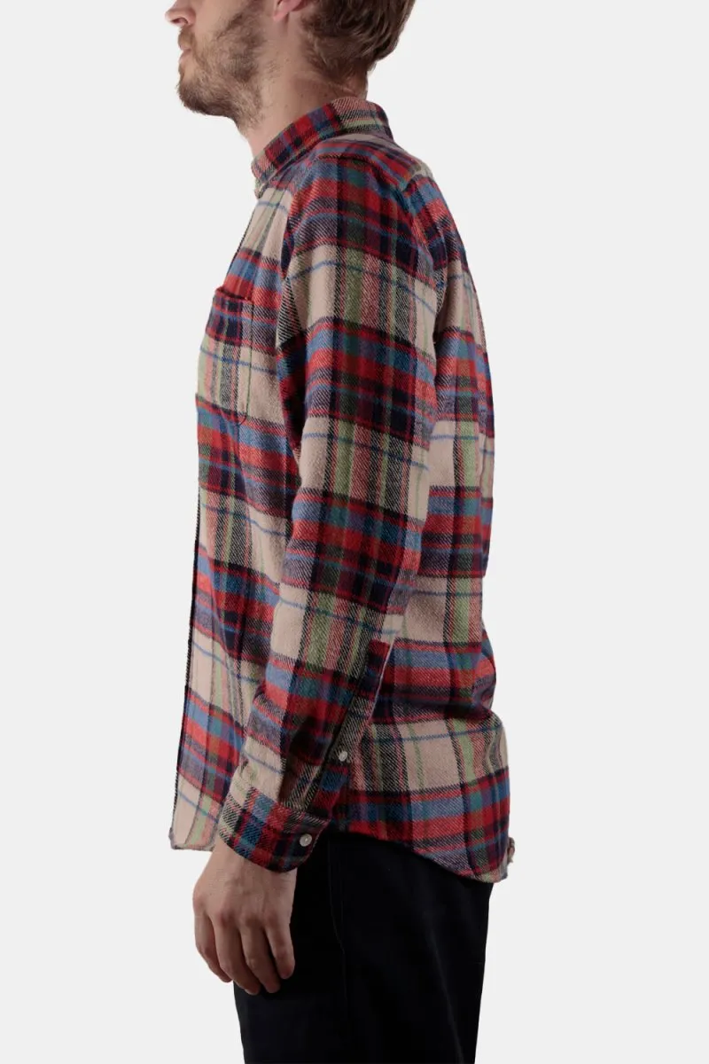 Portuguese Flannel Crush ESP Check Shirt (Red / Ecru)