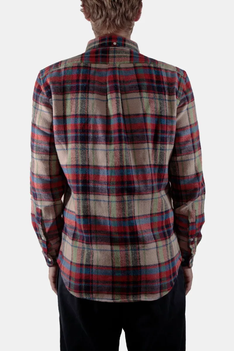 Portuguese Flannel Crush ESP Check Shirt (Red / Ecru)