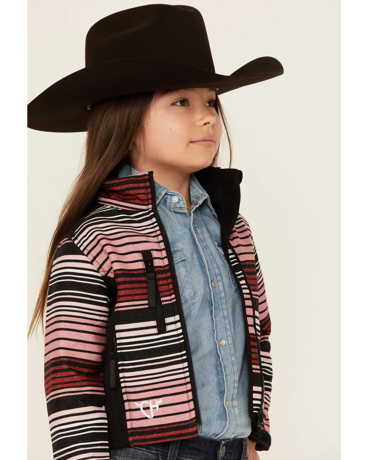 Product Name:  Cowgirl Hardware Girls' Desert Serape Striped Poly Shell Jacket