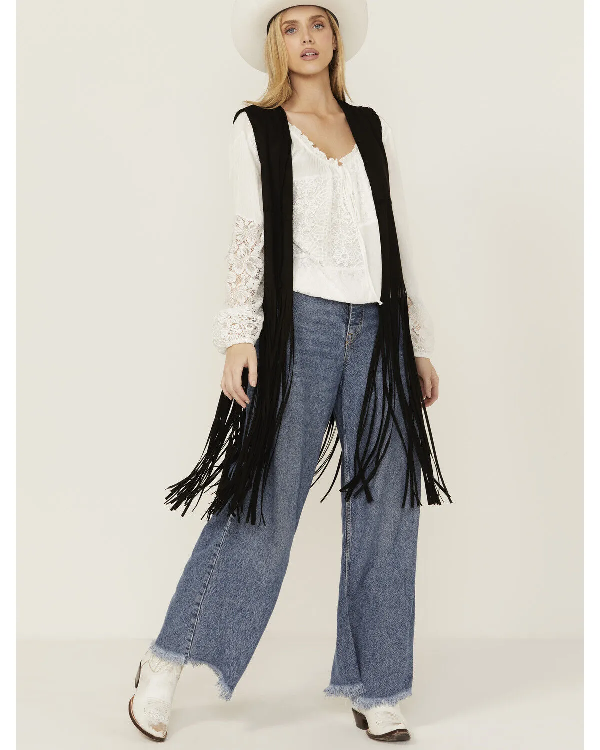 Product Name:  Fornia Women's Suede Fringe Vest