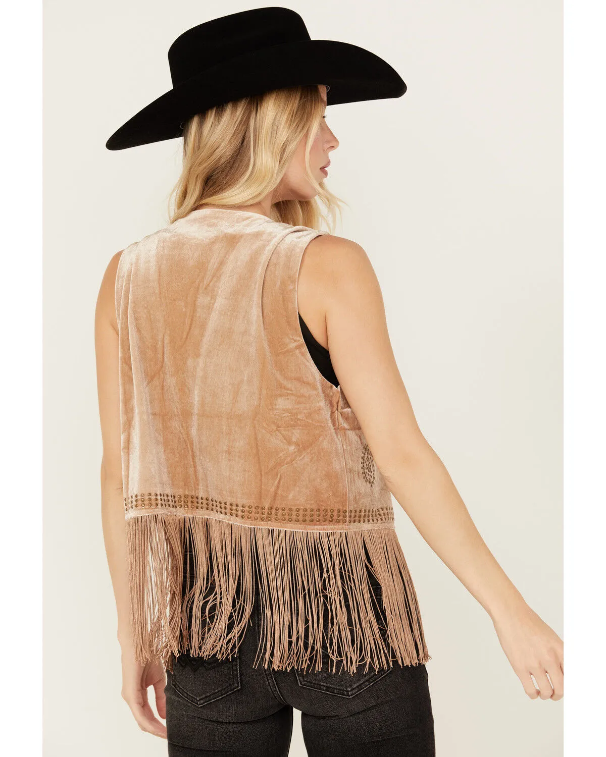 Product Name:  Vocal Women's Studded Faux Suede Fringe Vest