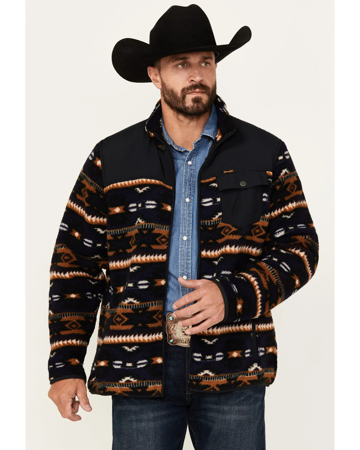 Product Name:  Wrangler Men's Southwestern Print Sherpa Ripstop Jacket