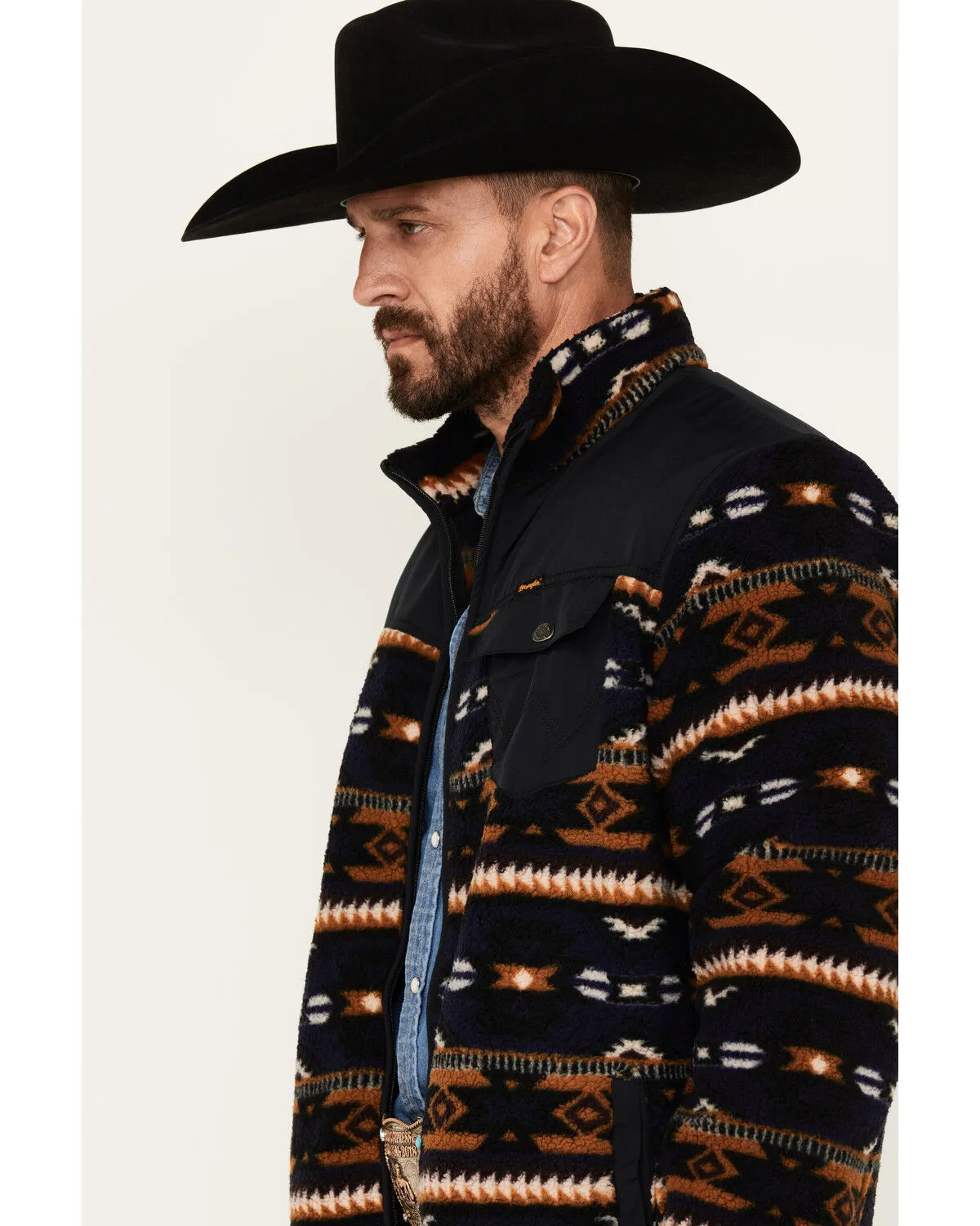 Product Name:  Wrangler Men's Southwestern Print Sherpa Ripstop Jacket