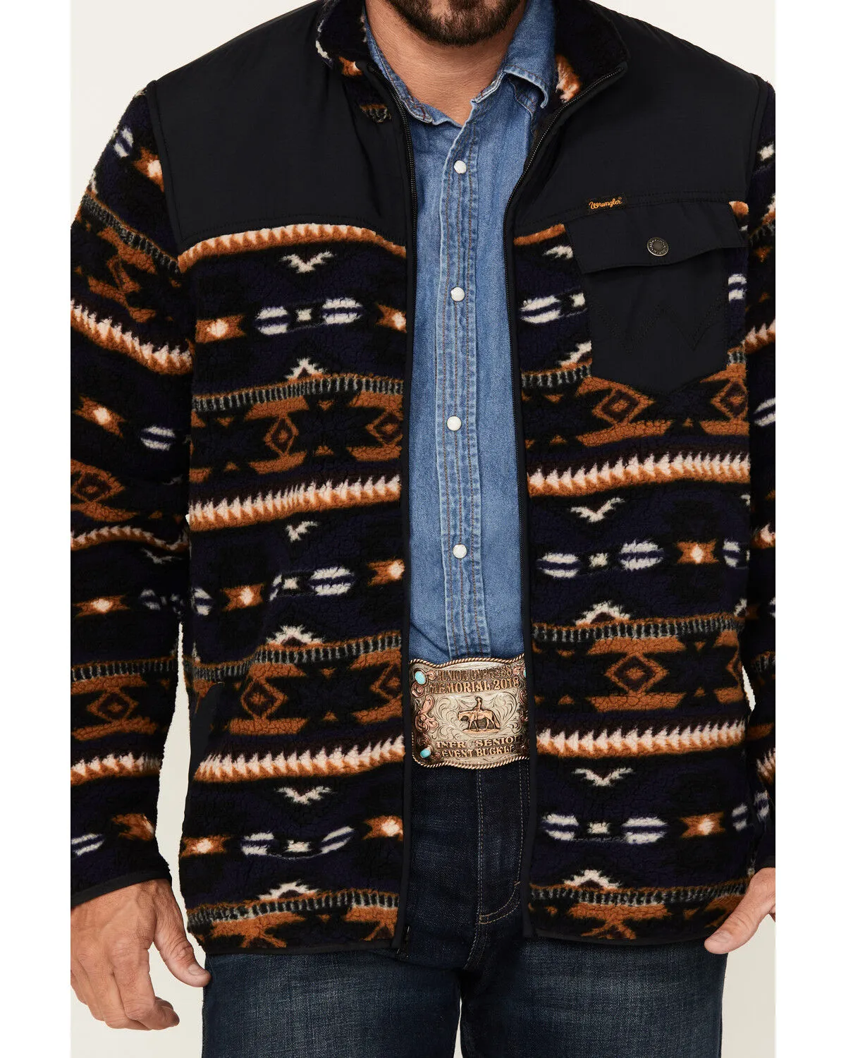 Product Name:  Wrangler Men's Southwestern Print Sherpa Ripstop Jacket