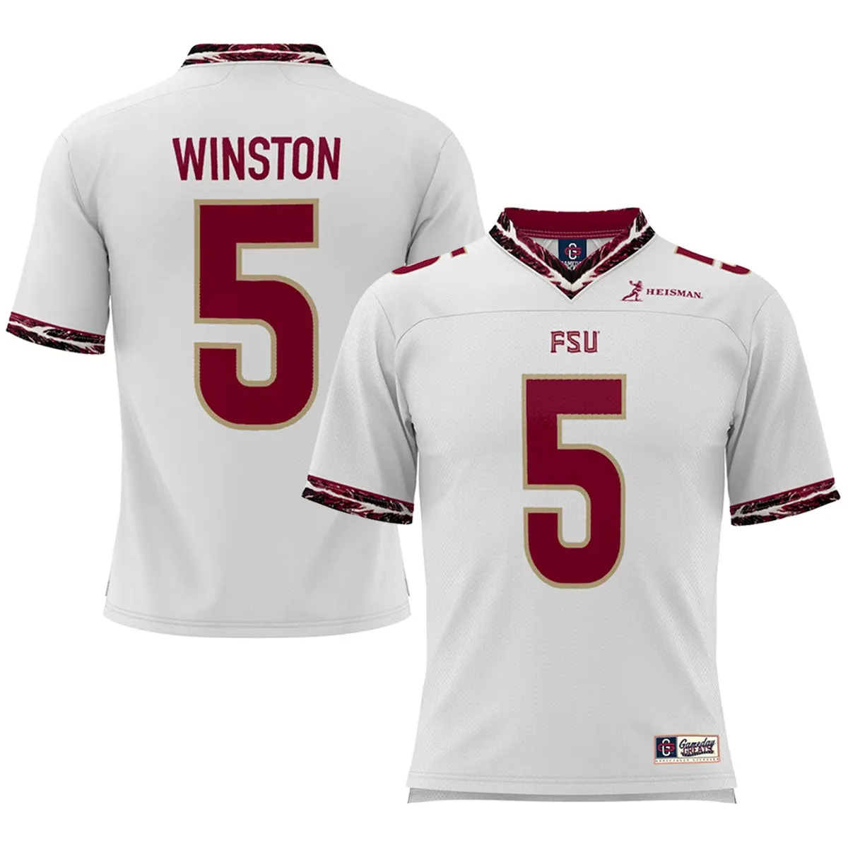 Proshere Jameis Winston #5 Throwback Football Jersey - White