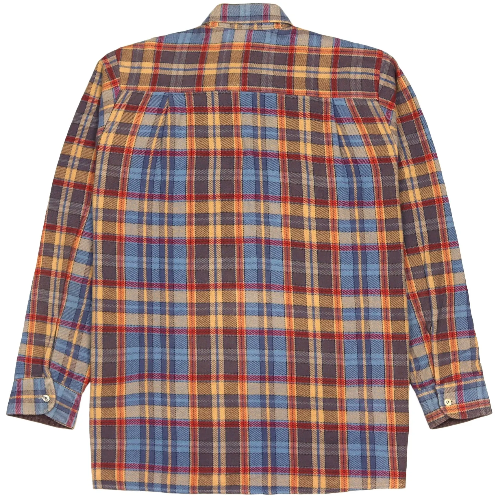 R.C Collection Checkered Flannel Shirt Blue Brown Yellow