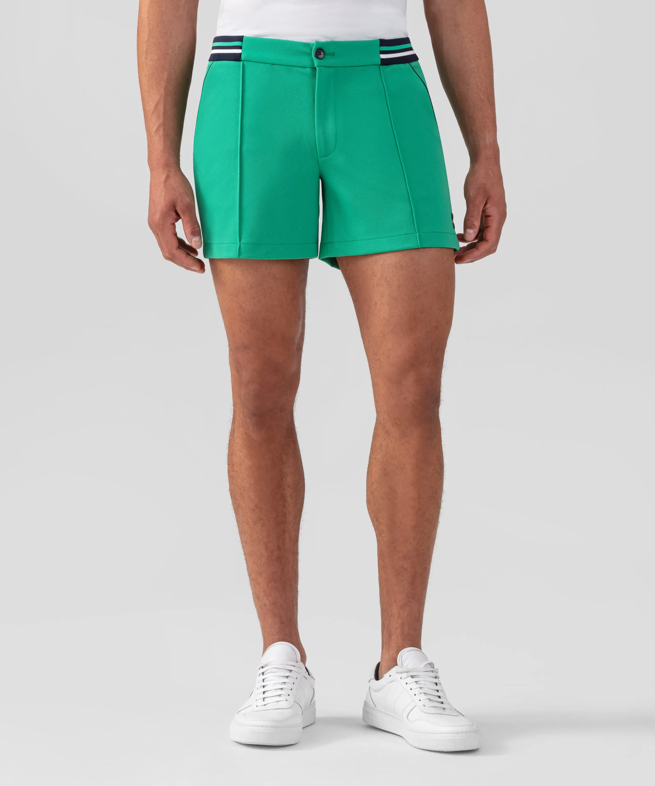 RD Tennis Shorts w. Striped Waist: Grass Green