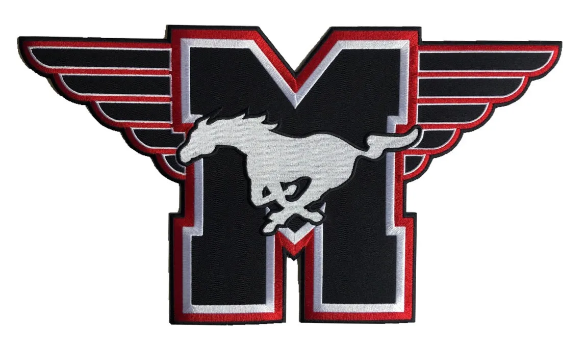 Red and White Hockey Jerseys with the Mustangs Twill Logo