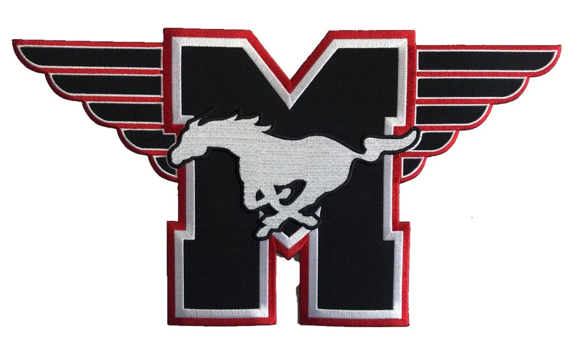 Red and White Hockey Jerseys with the Mustangs Twill Logo