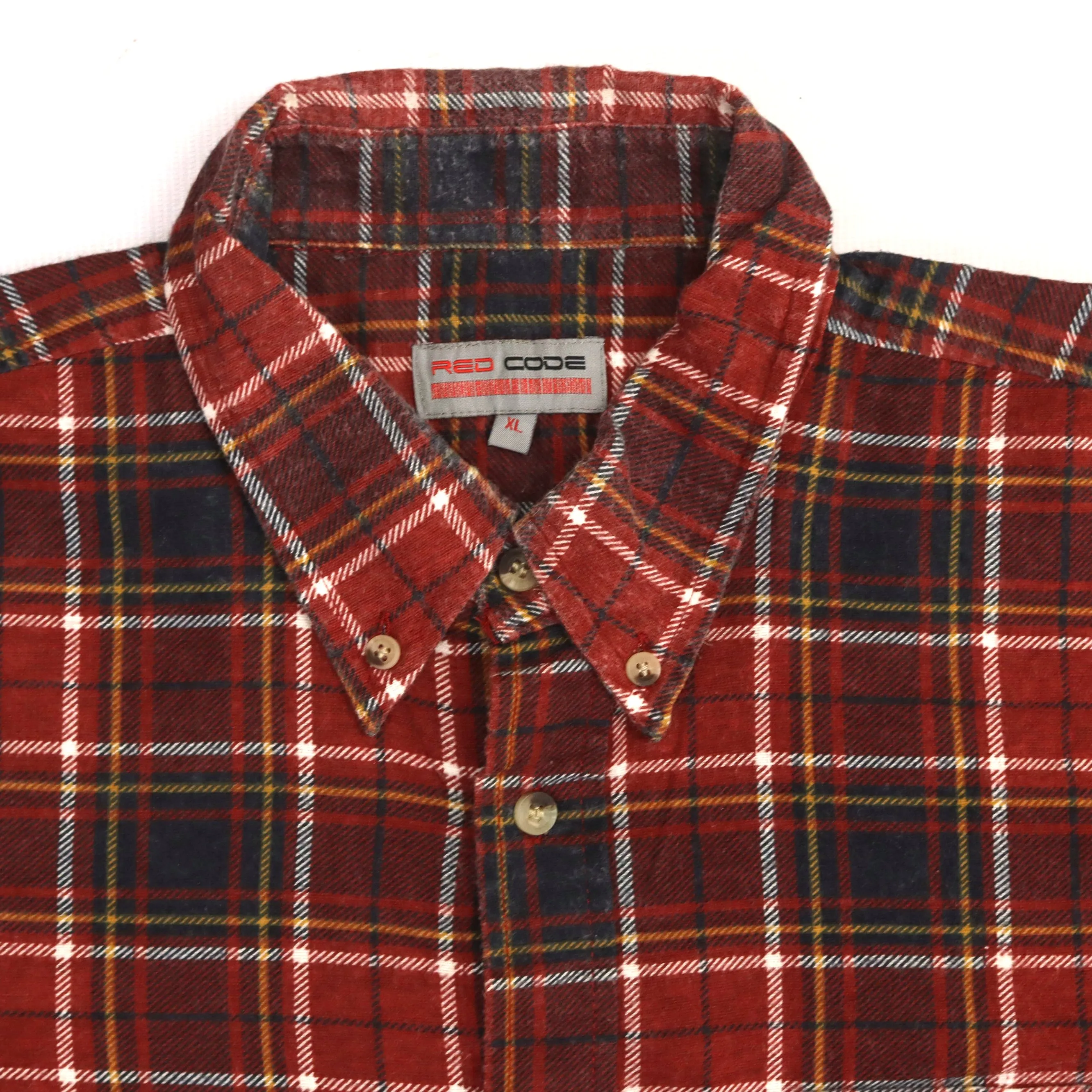 Red Code Checkered Flannel Shirt Navy Red Yellow