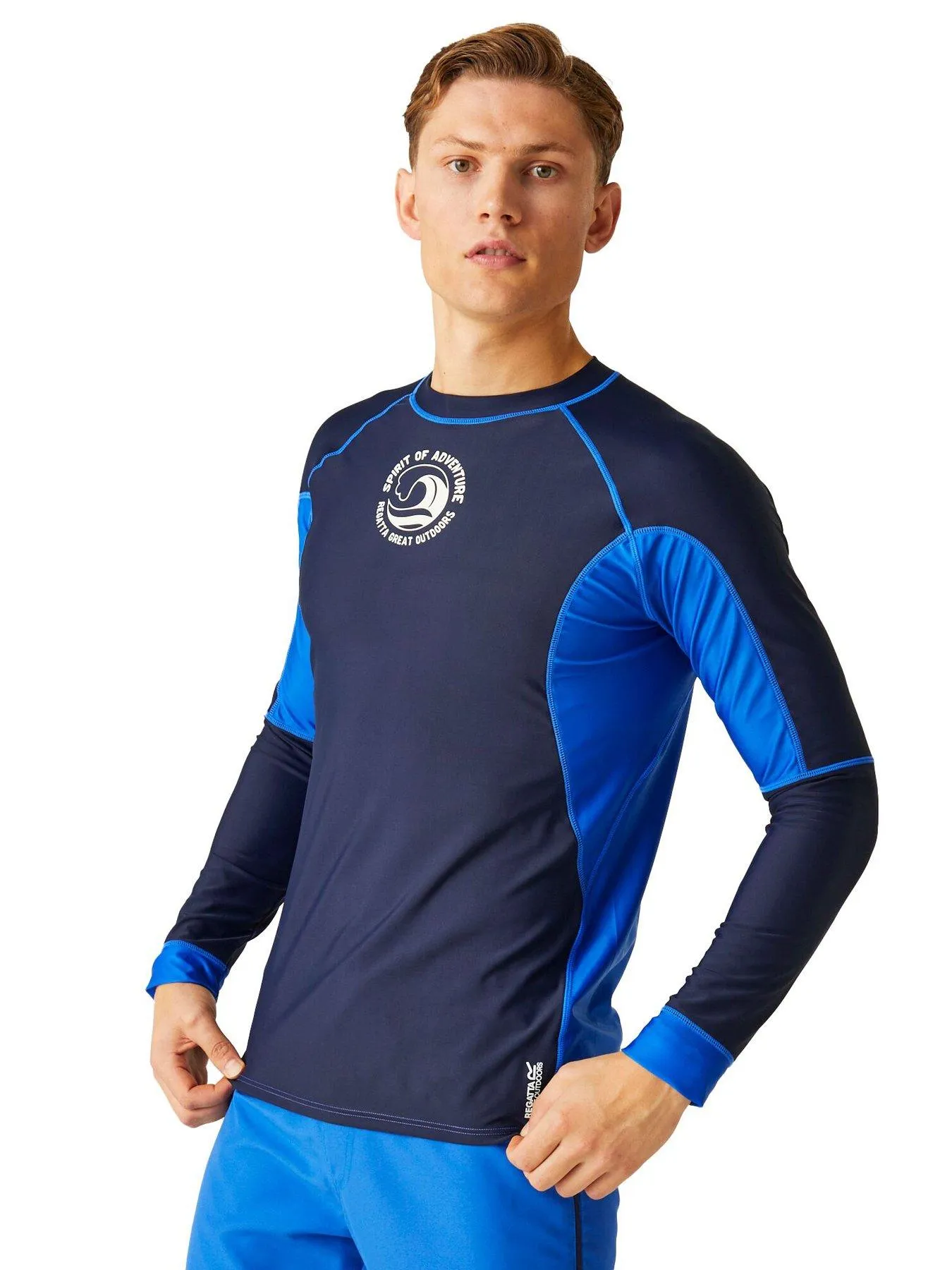 Regatta Mens Mens L/s Rash Vest - Navy