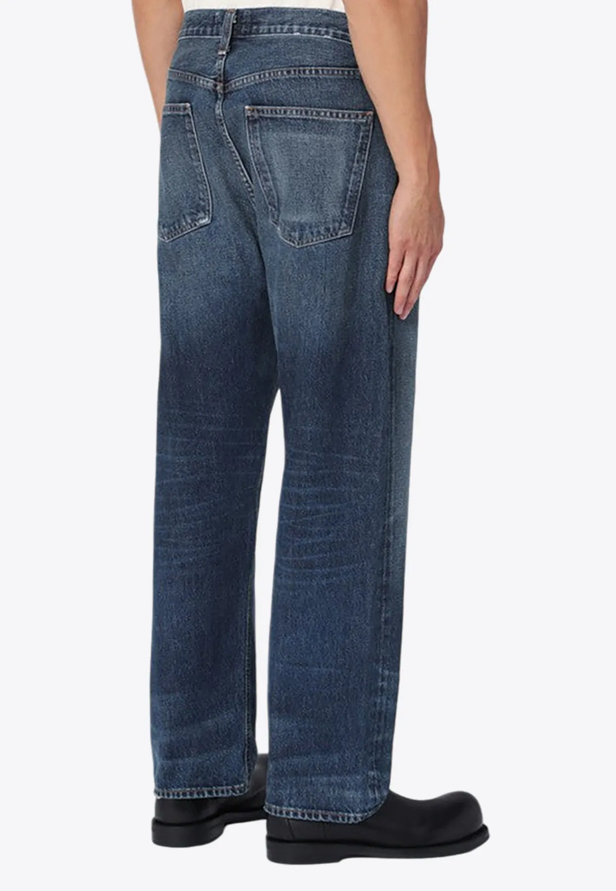 Regenerated Washed Straight Jeans