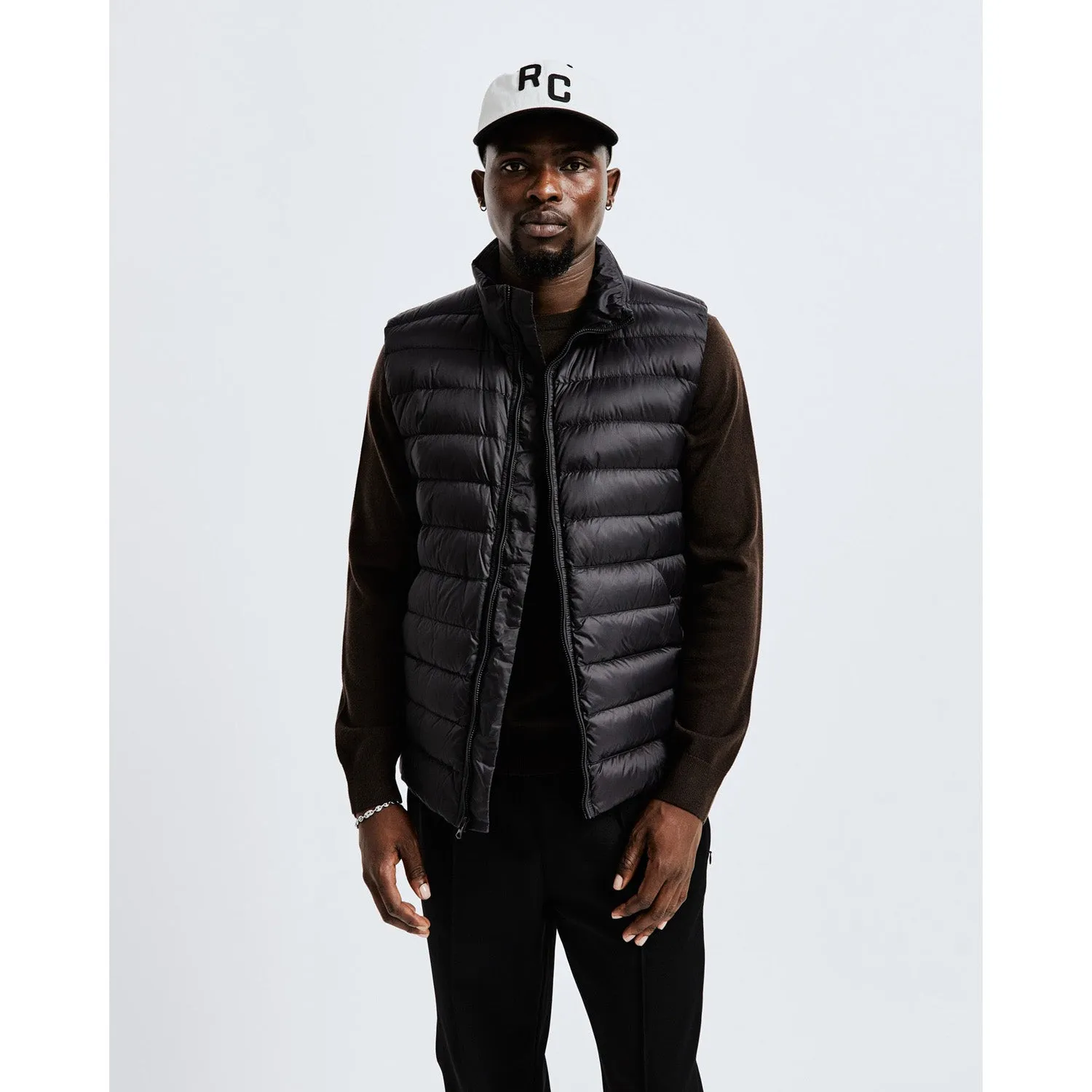 Reigning Champ Men Woven Warm-Up Downfill Vest Black RC-4237-BLK