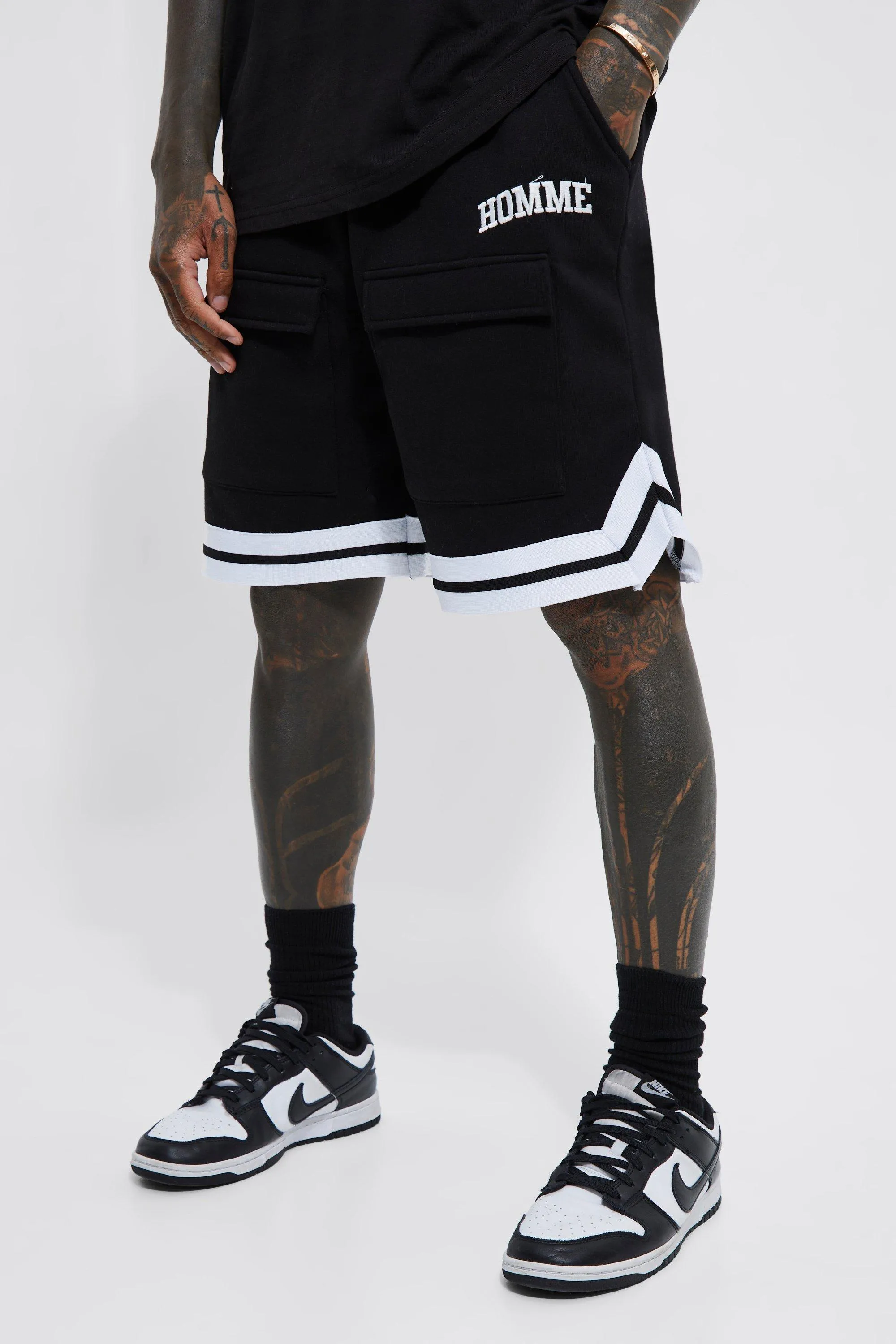 Relaxed Fit Mid Length Cargo Basketball Short