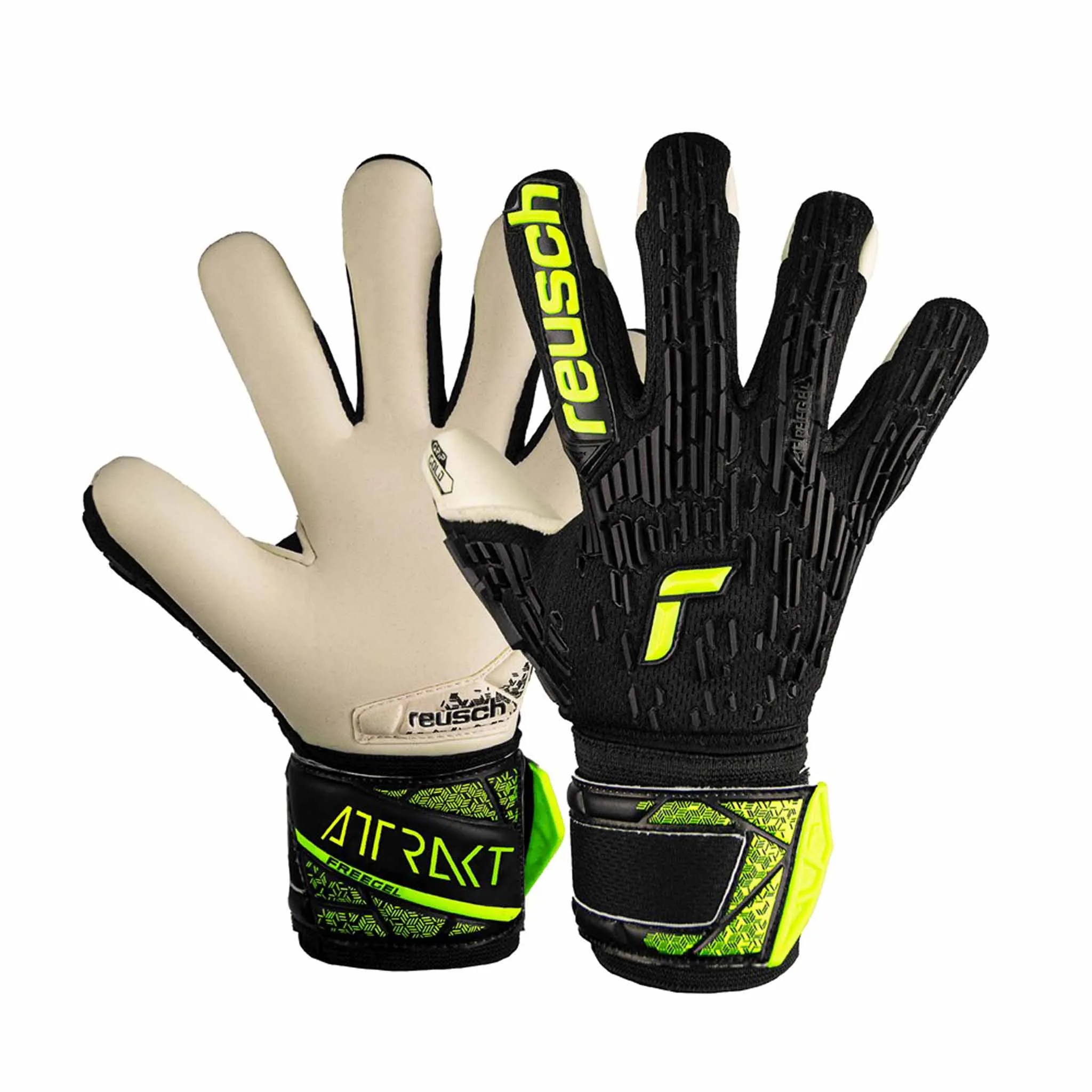 Reusch Attrakt Freegel Gold Finger Support junior gants de gardien de soccer