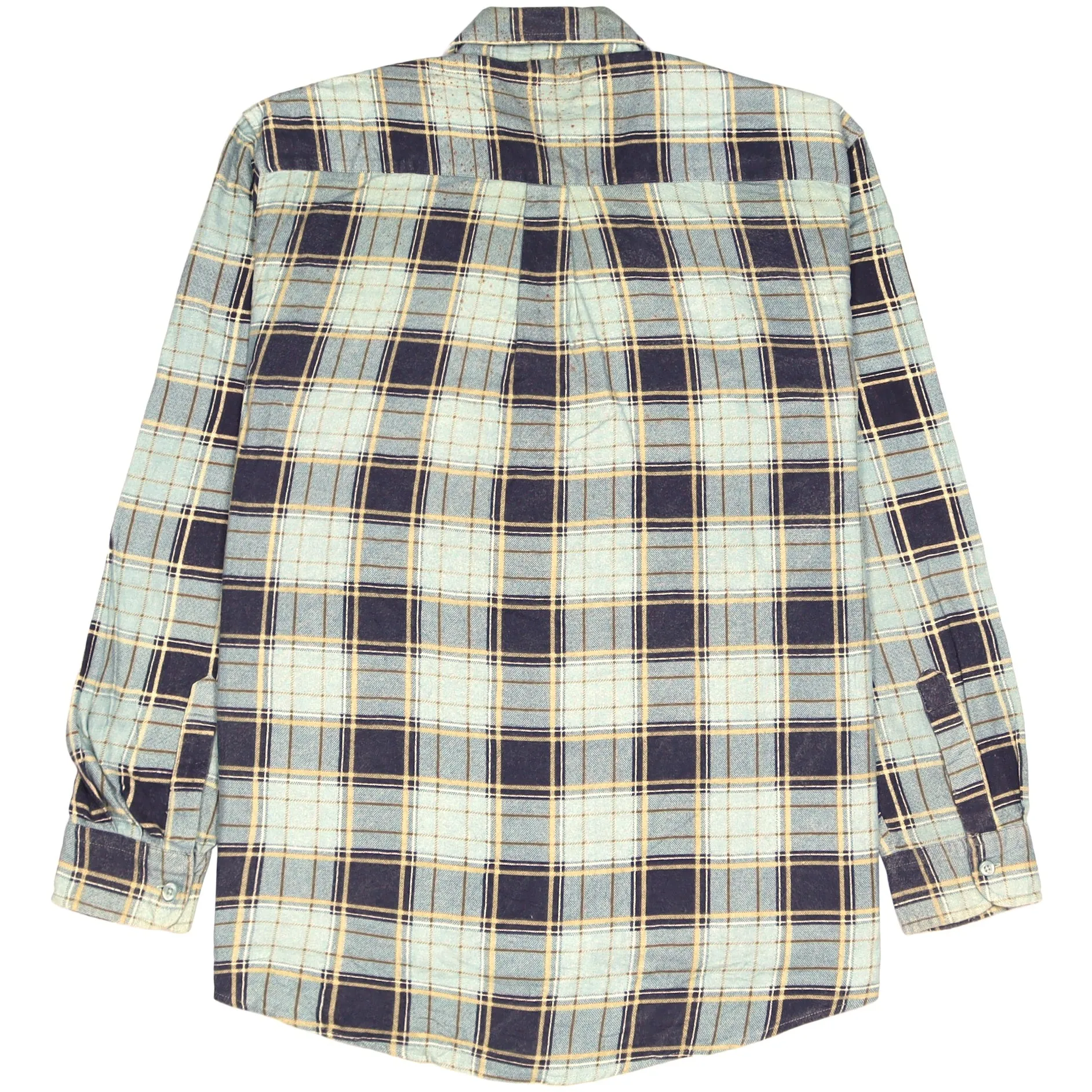 Reward Classic Vintage Checkered Flannel Shirt Navy Blue Beige