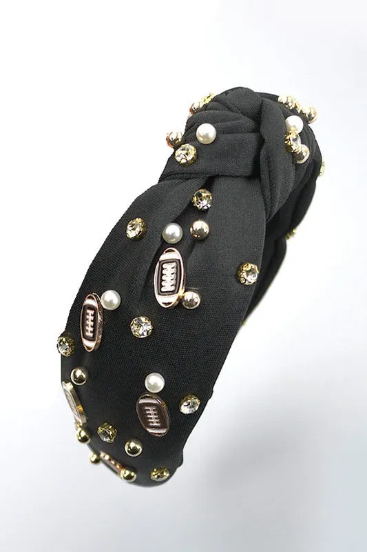 Rhinestone Football Headband