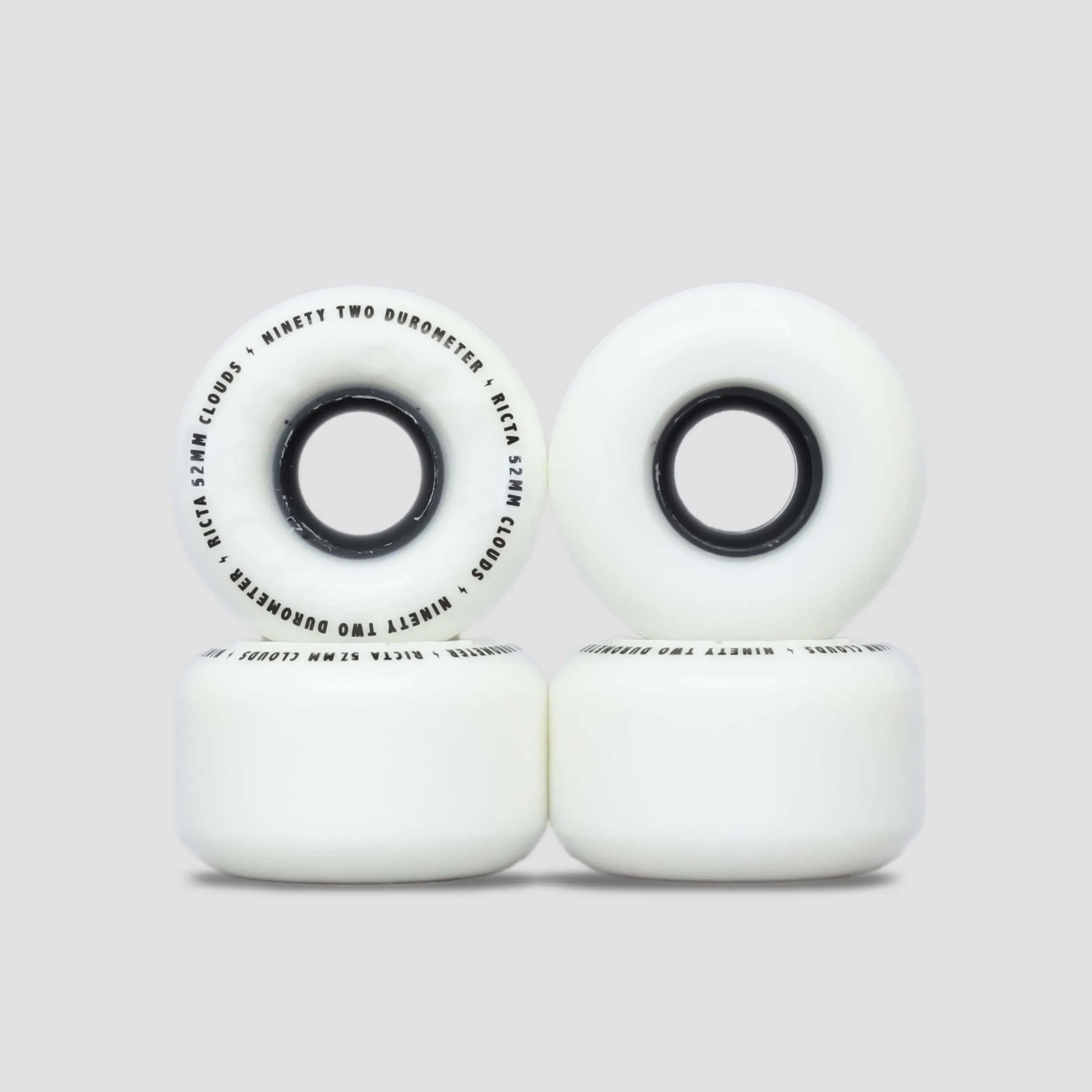 Ricta 52mm 92A Clouds Soft Skateboard Wheels White / Black