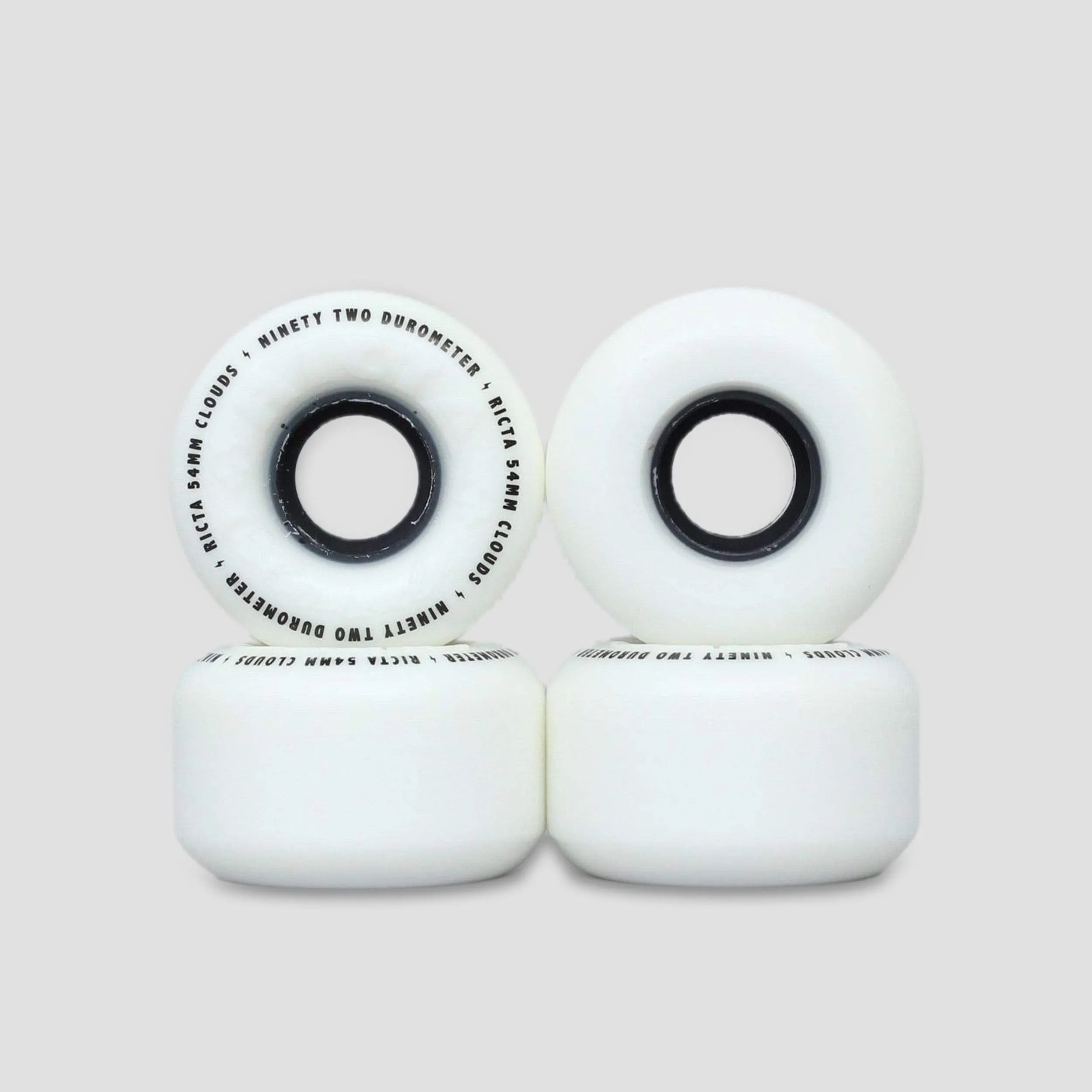 Ricta 54mm 92A Clouds Soft Skateboard Wheels White / Black