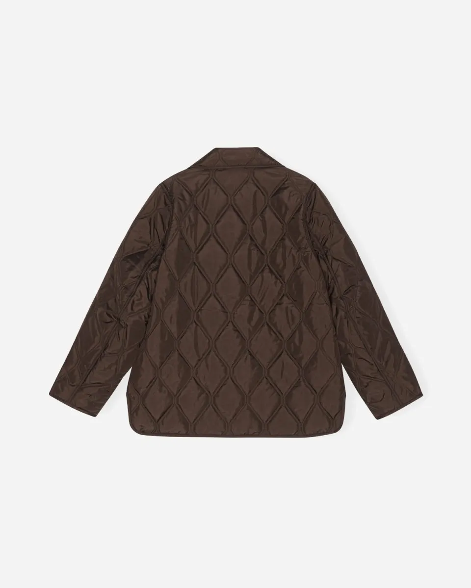 Ripstop Quilt Asymmetric Jacket - Mole