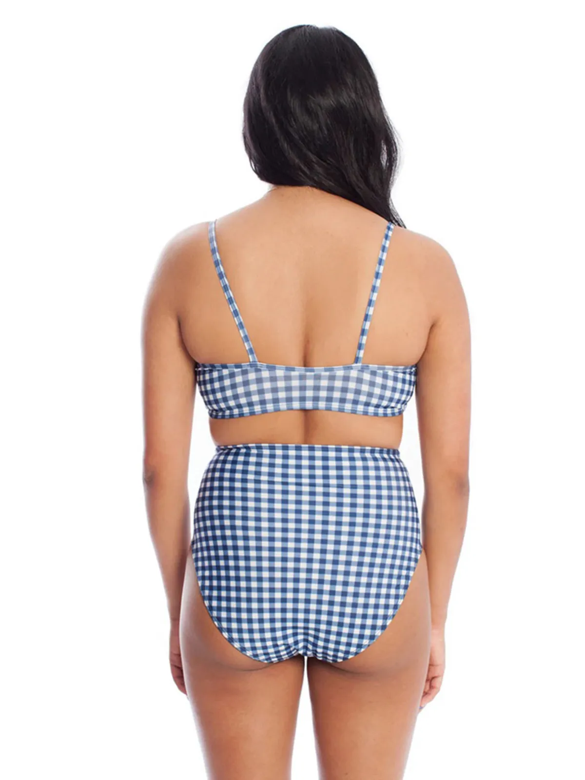 Riviera Bikini Top - Gingham Navy