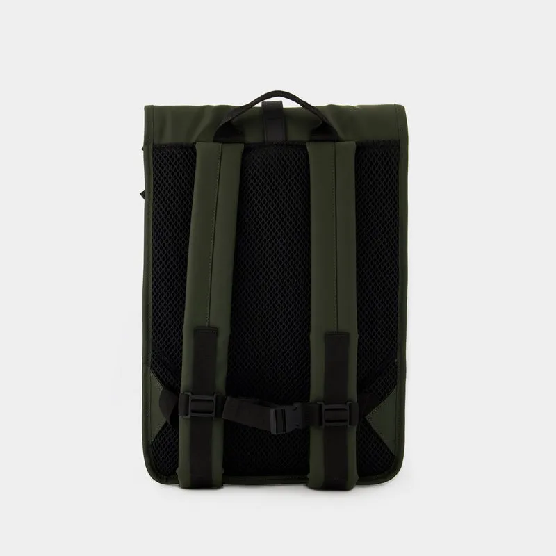 Rolltop Rucksack Backpack - Rains - Synthetic - Green